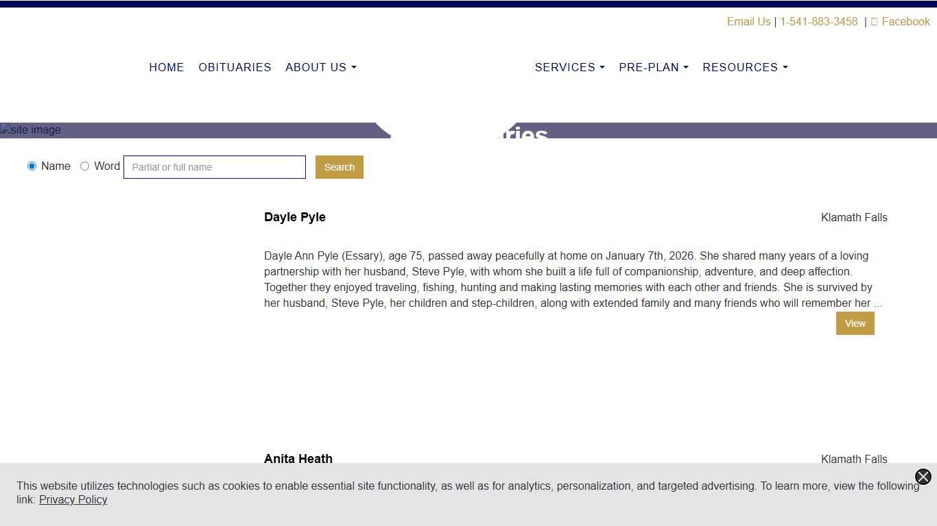 All Obituaries | Davenport's Chapel of the Good Shepherd Inc. | Klamath Falls, OR